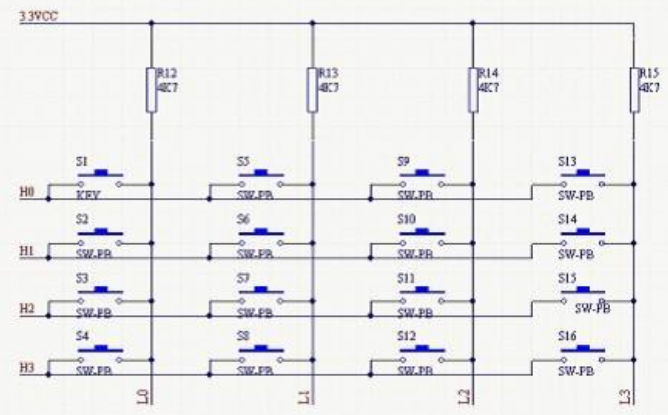 4x4矩阵键盘设计Verilog矩阵式键