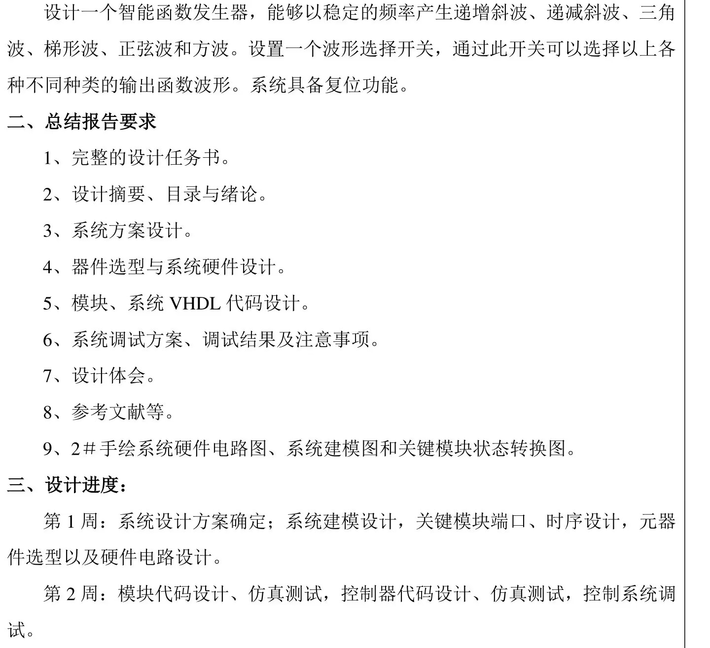 Quartus智能函数发生器VHDL代码