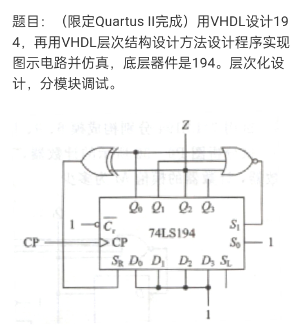 74LS194电路设计VHDL代码Qua