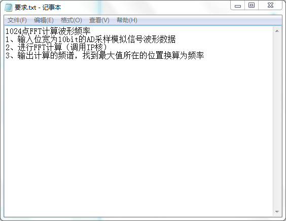 1024点FFT计算波形频率设计Veri