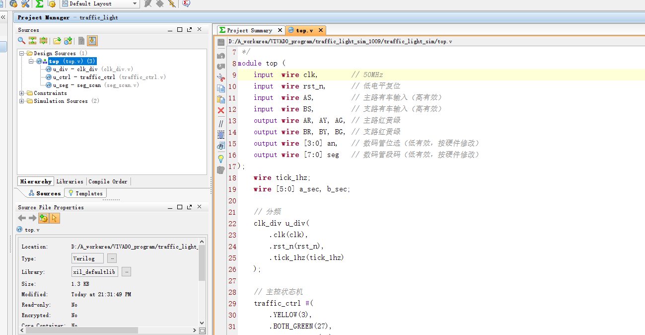 交通灯控制系统仿真 FPGA 设计 Verilog Vivado 设计文档图片 image2.png