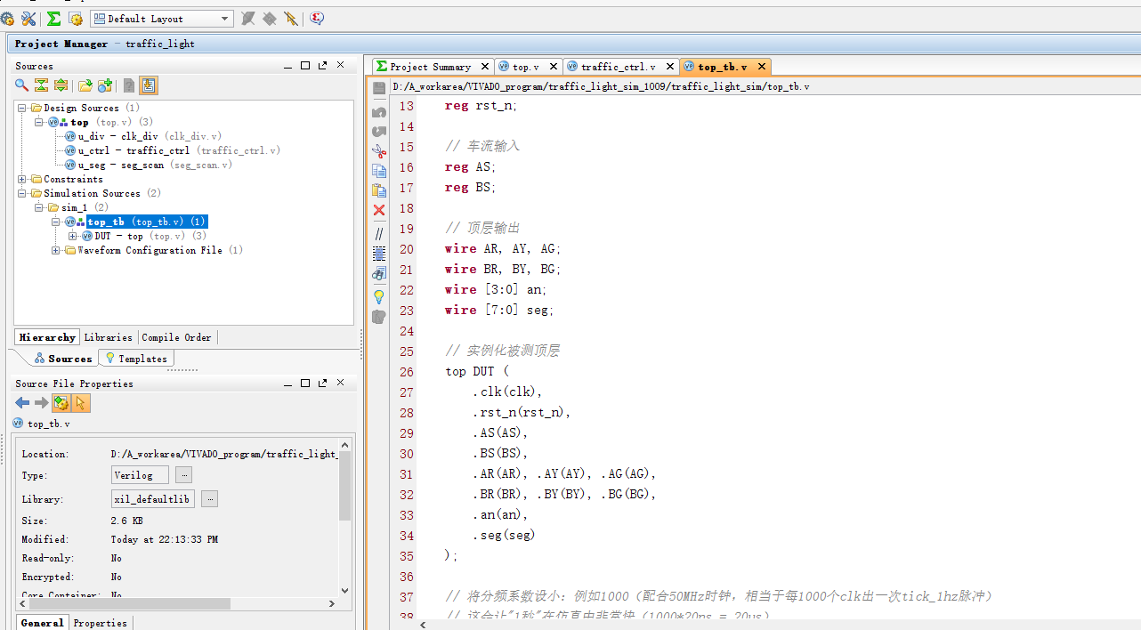 交通灯控制系统仿真 FPGA 设计 Verilog Vivado 设计文档图片 image6.png