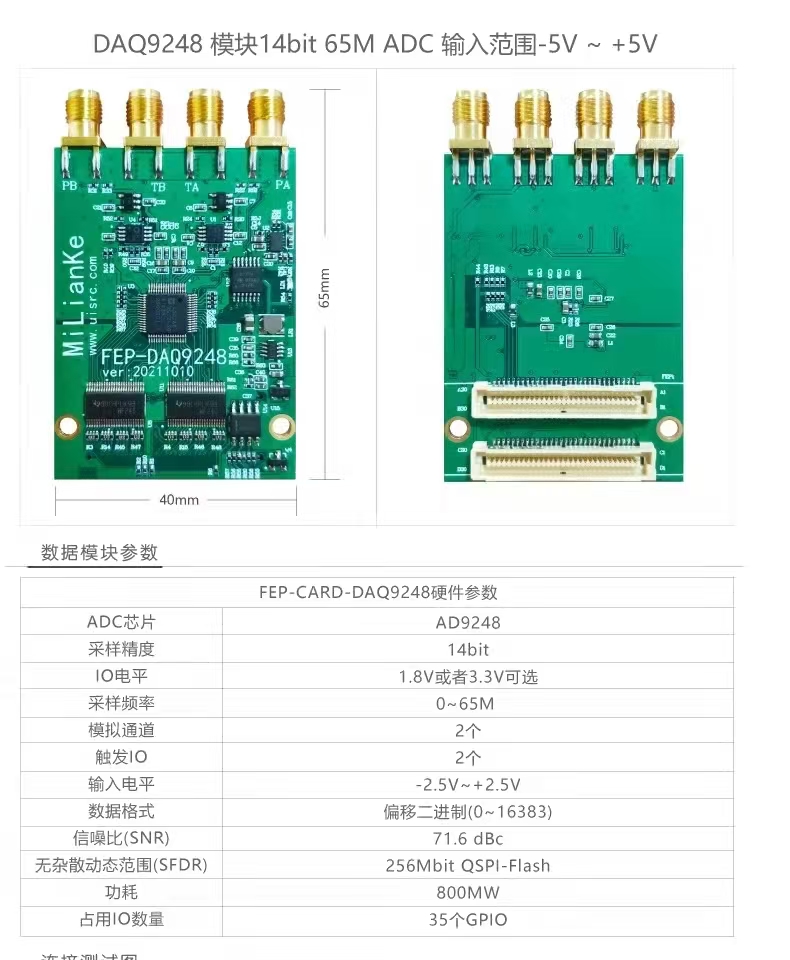 AD9248 双通道采集驱动 Verilog Vivado 开发板验证图片  (1).jpg