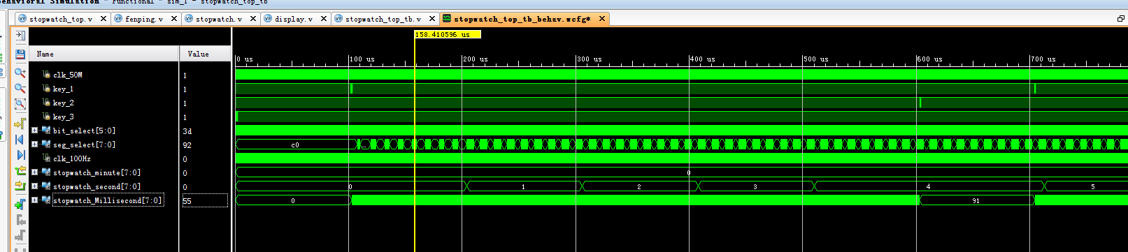 秒表计时数码管显示 FPGA 设计 Verilog Vivado 设计文档图片 image8.png