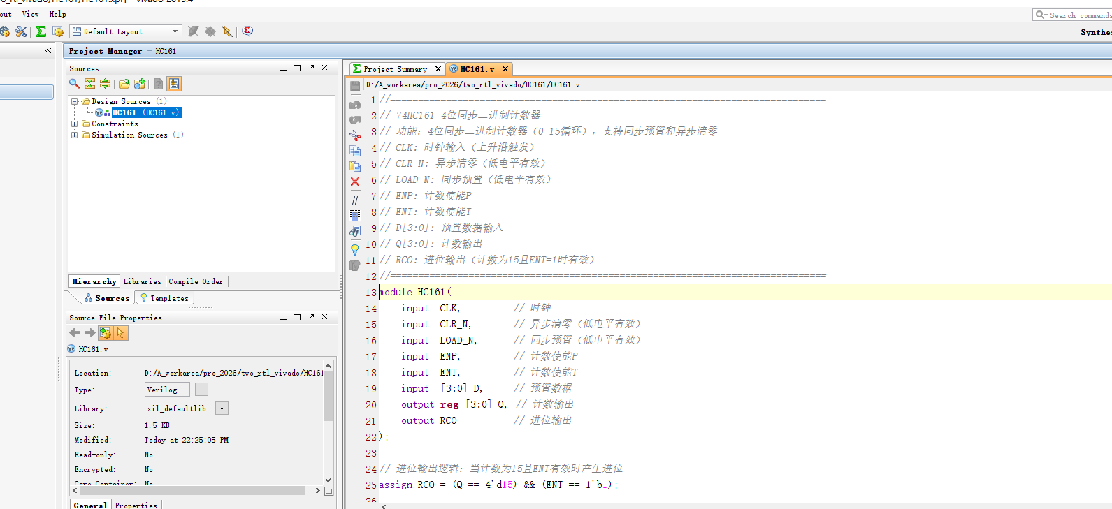 74HC161 四位同步计数器 Verilog Vivado 设计文档图片 image2.png