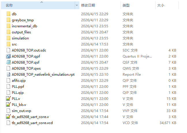 AD9268数据采集与UART发送 Ve